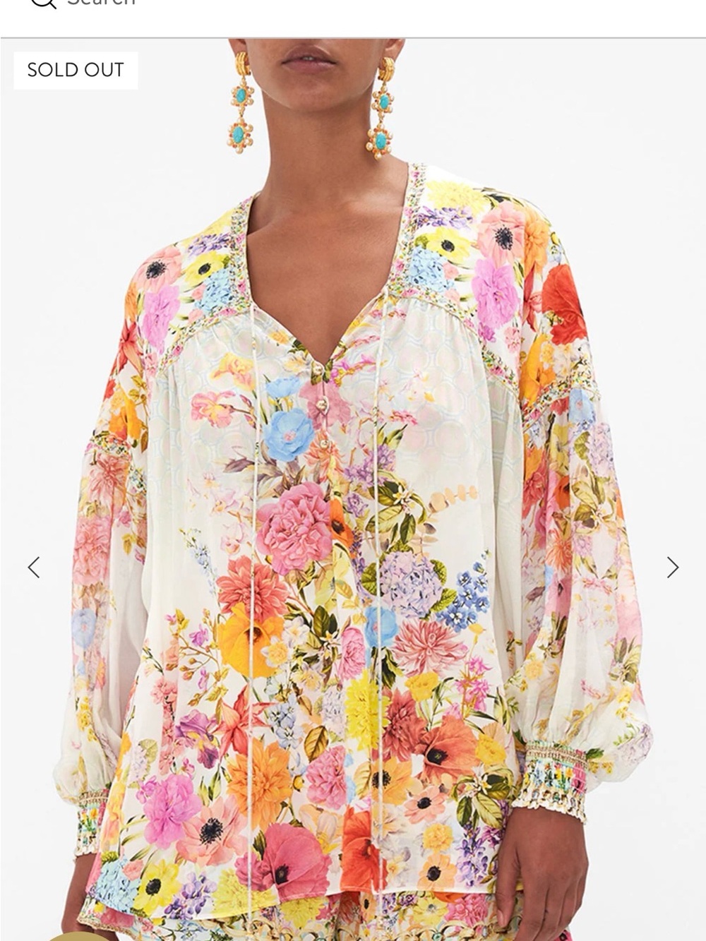 NWT $599 CAMILLA Sunlight Symphony Blouson Top! Sz OS
